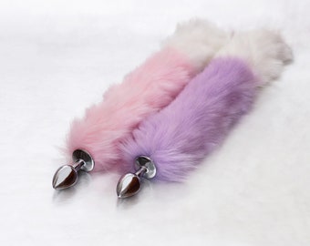 DDLG Kitten tail plug fox butt plug pink tail butt plug adult toy anal toy abdl bdsm kitten play adult toy sex toy cat tail plug pet play