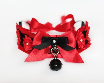 Kitten choker bell ddlg Kitten Play Collar Lace Choker BDSM Collar bdsm DDLG choker abdl daddy kink bdsm daddys girl slave collar sex toys