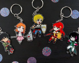 Jaune, Nora, Pyrrha, Ren and Oscar Acrylic Charms