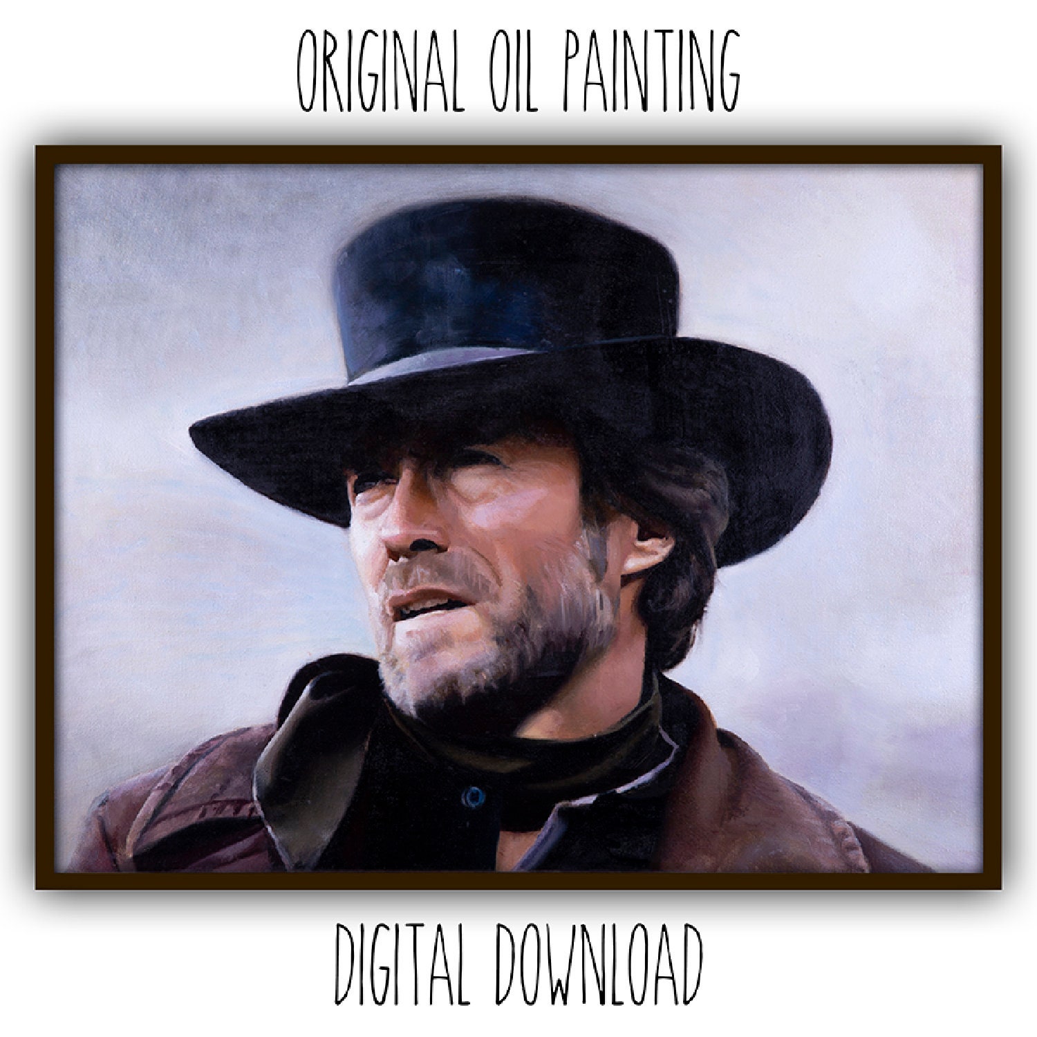 Oil Painting of Clint Eastwood Etsy