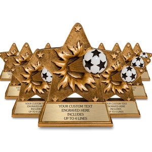 Team Soccer Trophies for Kids - Includes Personalized Engraving