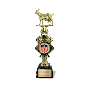 Custom Fantasy Football Trophy 2022 - First Place Winner Award for League - Engraved Plate Included - The Goat FFL Champion