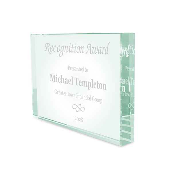 Custom Glass Award 6" - Personalized Trophy - Choose Your Design