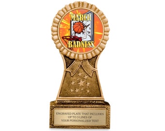 March Madness Loser Trophy for Last Place - Includes Engraved Plate- Customized Basketball Bracket Badness Award