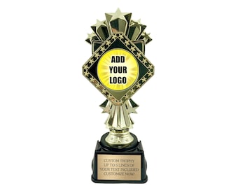 Custom 9” Trophy with Engraved Plate: Add Your Logo