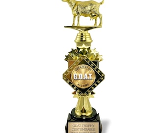 Custom Goat Trophy - Funny Office Award, Personalized Gift for Greatest of All Time