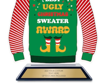 Ugly Sweater Award Trophy – Personalized Christmas Contest Prize
