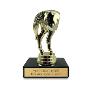 Funny Trophy with Custom Engraving - Personalized Award with Your Text for Office or Family Fun - Horse Butt - Last Place