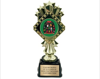 Crown Awards Ugly Christmas Sweater Trophies with Custom Engraving 6 Personalized Ugliest Christmas Sweater Contest Trophy On Black Base Prime Crown Awards Ugly Christmas Sweater Trophies with Custom Engraving 6 Personalized Ugliest Christmas Sweater Contest Trophy On Black Base Prime