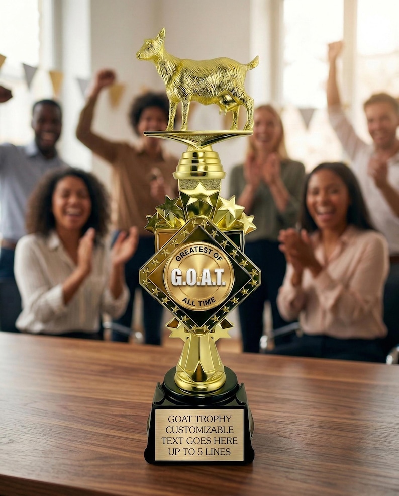 Custom Goat Trophy - Funny Office Award, Personalized Gift for Greatest of All Time image 4