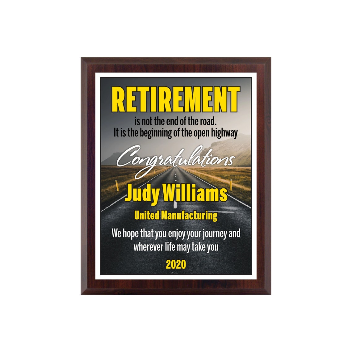 8x10 Custom Retirement Plaque Etsy