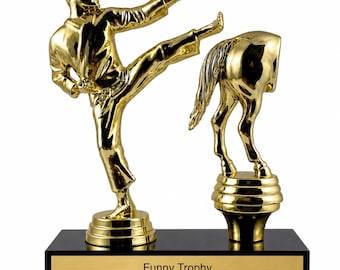 Kick Ass Trophy - Custom Funny Office Award 7" Tall - Includes Personalized Engraving