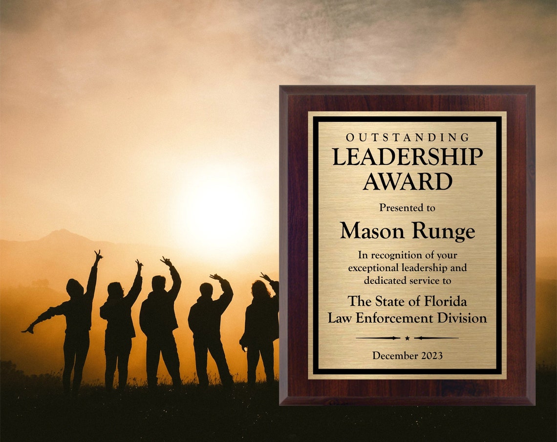 Leadership Award Plaque for Boss or Leader Personalized to Etsy