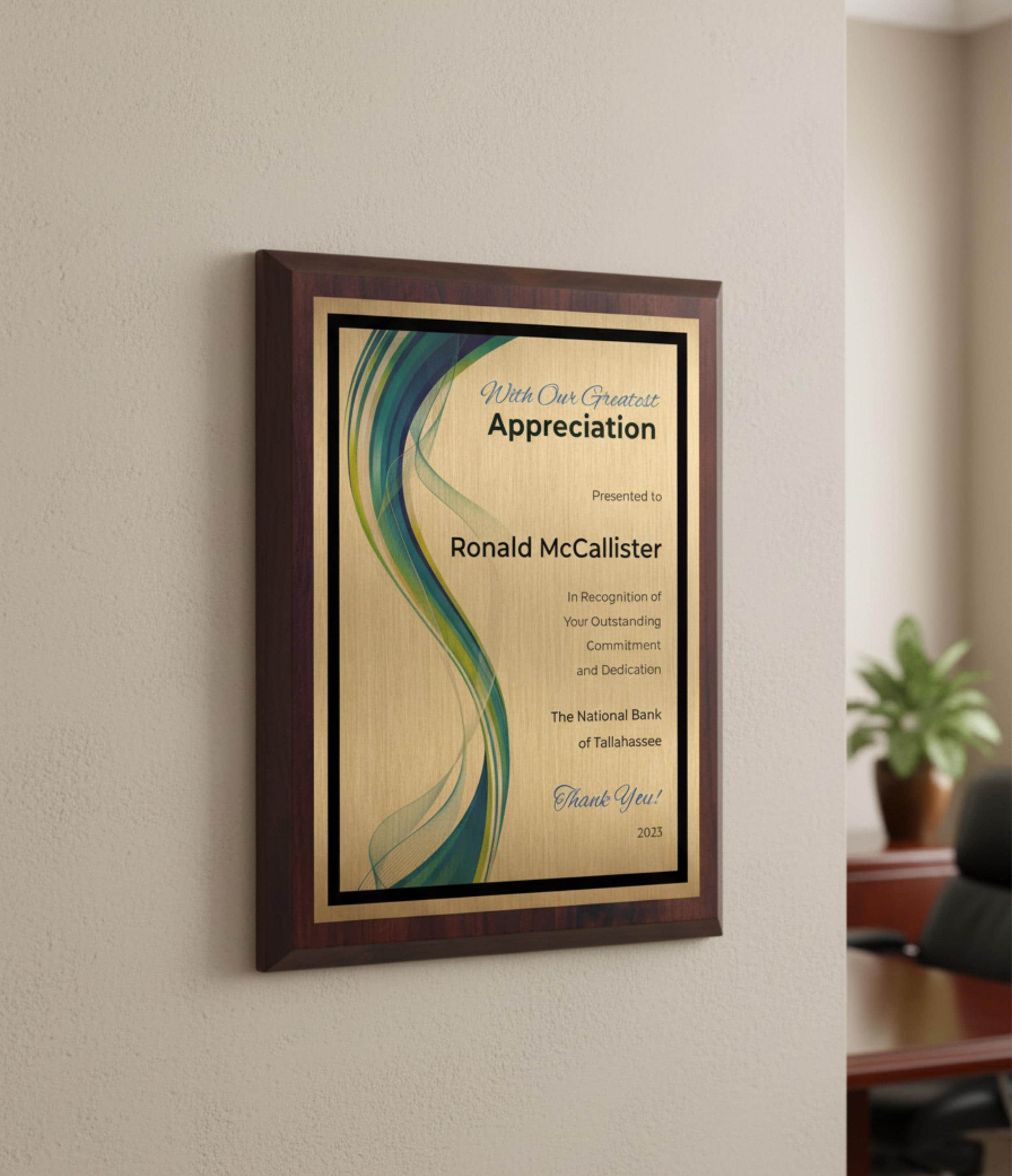 Employee Appreciation Plaque Personalized Gift - Recognition Award - Etsy