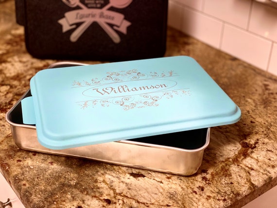 Personalized Baking Pan With Custom Engraved Lid 13x9, Choose Your