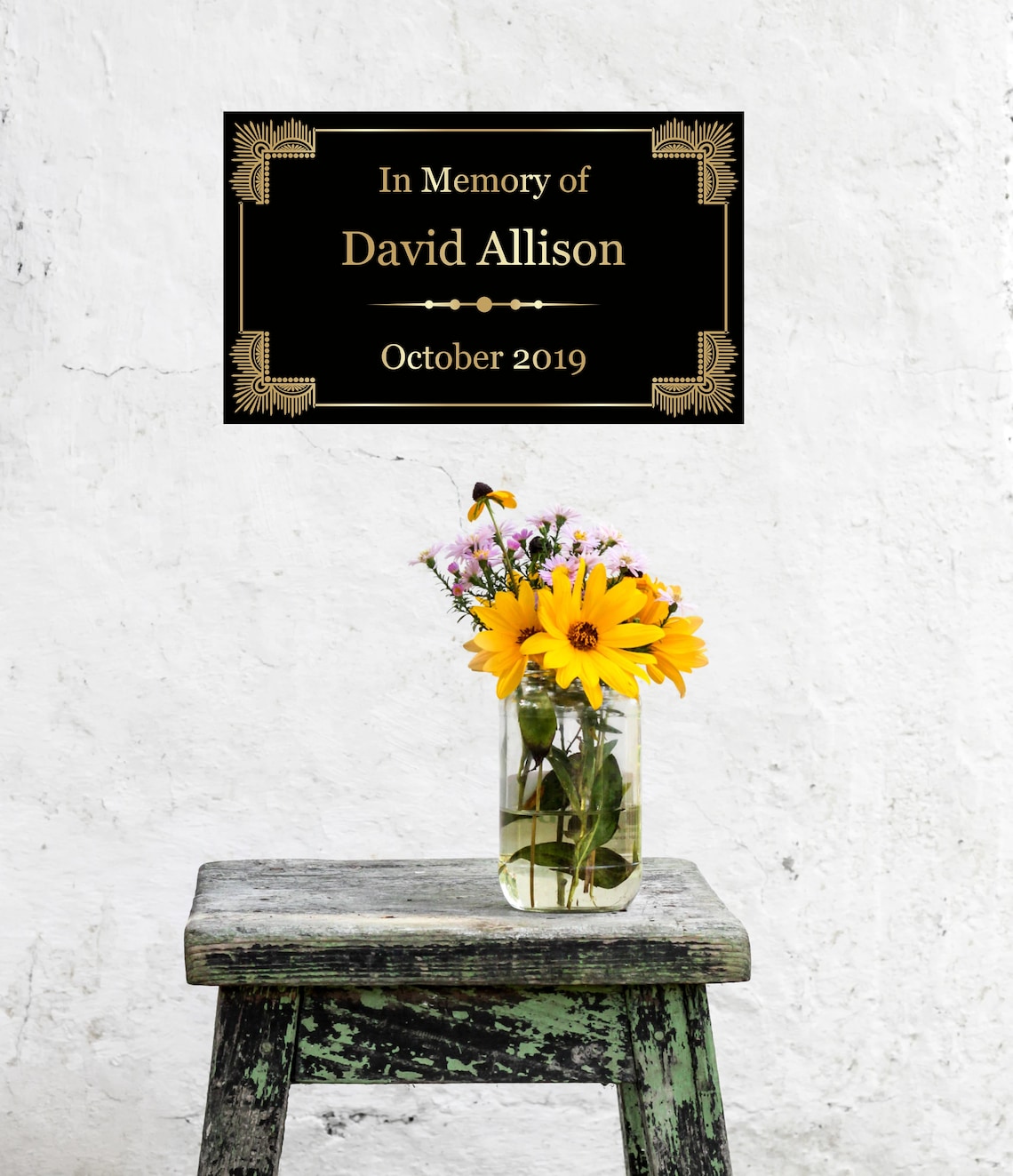 Laser Engraved Metal Plate Custom Memorial Plaque Etsy