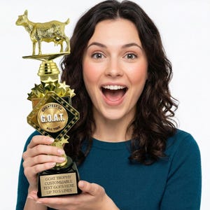 Custom Goat Trophy - Funny Office Award, Personalized Gift for Greatest of All Time image 2
