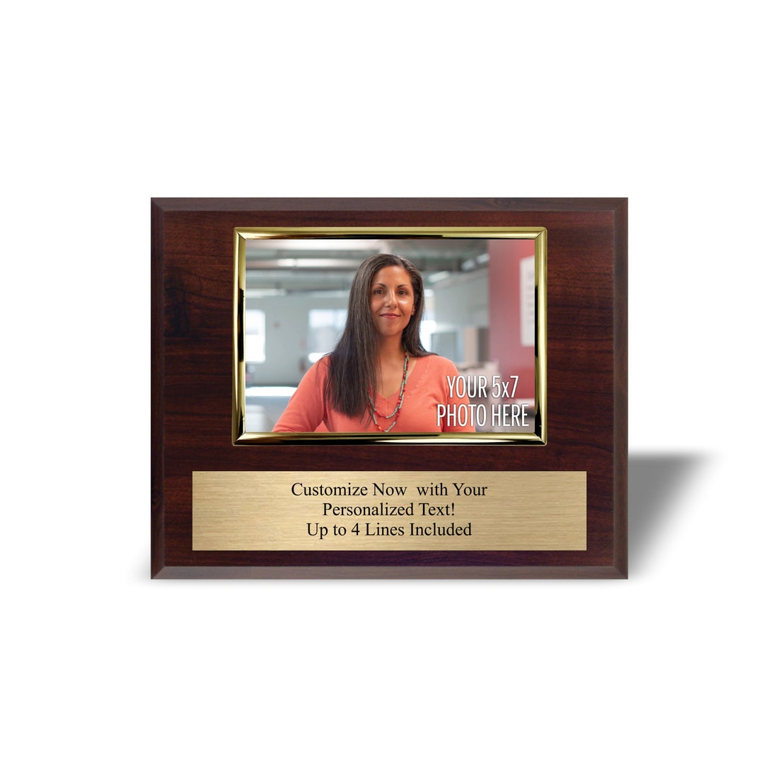 8x10 Photo Plaque Personalized With 5x7 Horizontal Picture Holder Add