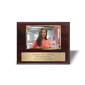 8x10 Photo Plaque Personalized with 5x7 Horizontal Picture Holder - Add Your Photo