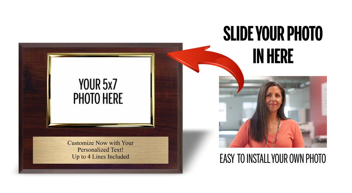 8x10 Photo Plaque Personalized with 5x7 Horizontal Picture Etsy