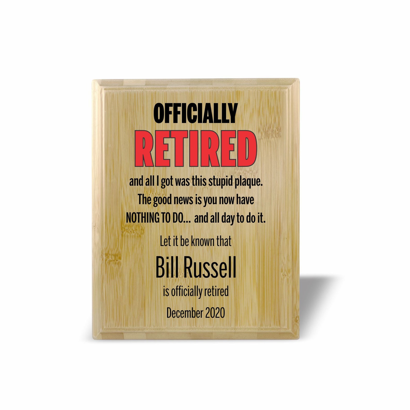 Personalized Retirement Plaque Officially Retired Custom Etsy