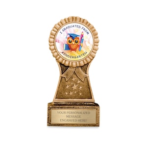Kindergarten Graduation Trophy – Award for Graduating Pre-K – Personalized Engraving Included