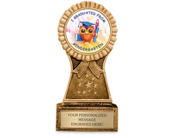 Kindergarten Graduation Trophy – Award for Graduating Pre-K – Personalized Engraving Included