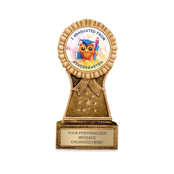 Kindergarten Graduation Trophy – Award for Graduating Pre-K – Personalized Engraving Included
