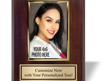8x10 Photo Plaque Personalized with 4x6 Vertical Picture Holder - Add Your Photo
