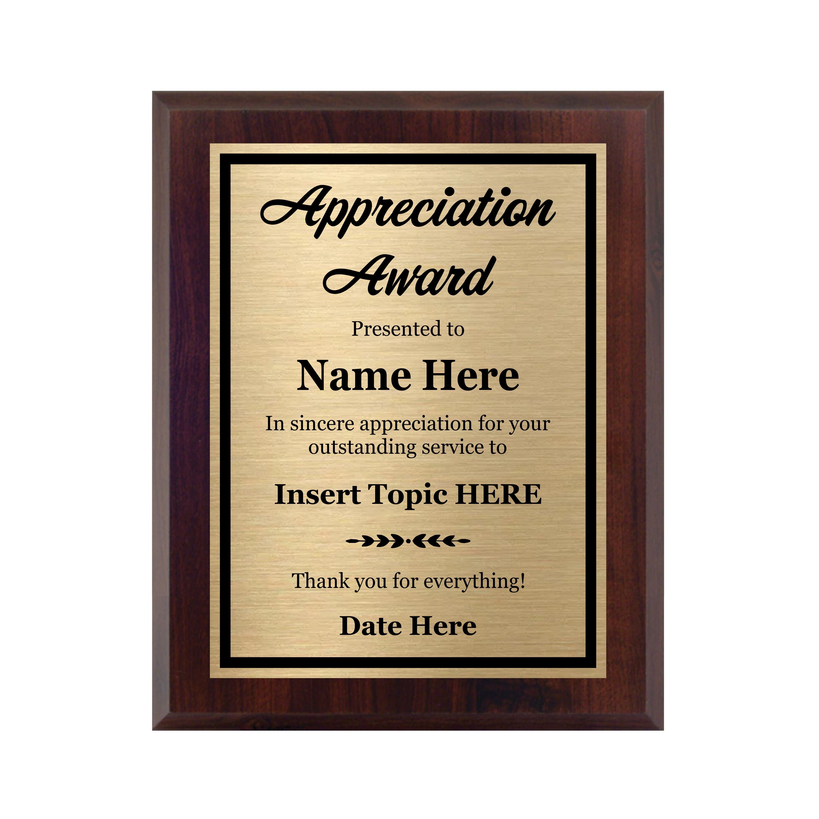  Personalized Thank You Plaque – Laser Engraved Award – Choose  Your Size – Customize Now! (6x8) : Office Products