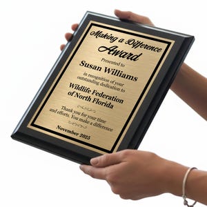 Making a Difference 8x10 Plaque - Personalized Award