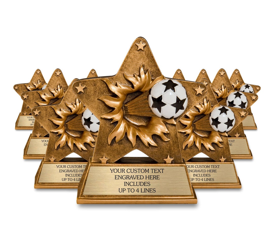 Team Soccer Trophies for Kids Includes Personalized Engraving Etsy