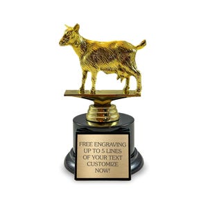The Goat Trophy - Customized with Engraved Plate Award for The G.O.A.T