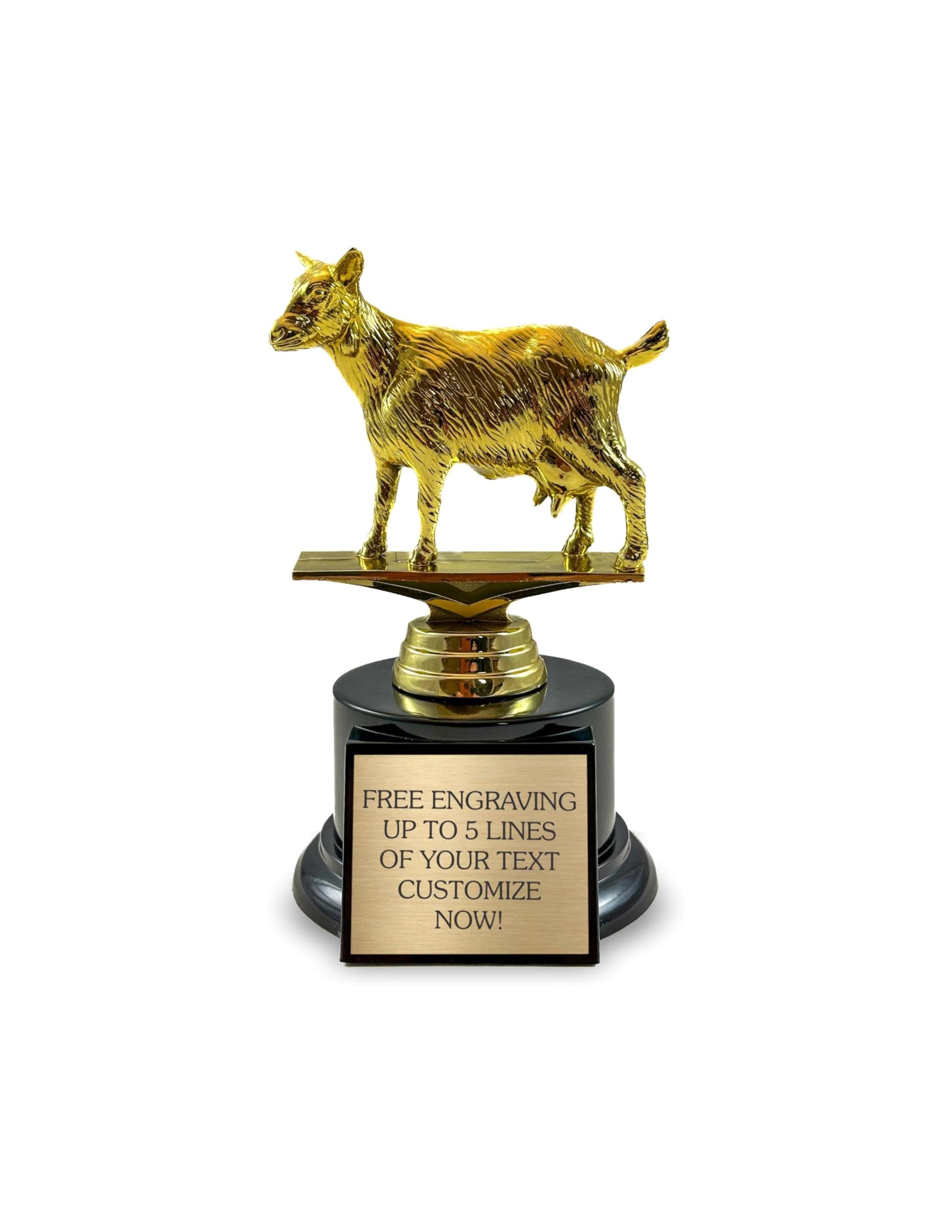 The Goat Trophy - Customized with Engraved Plate Award for The G.O.A.T