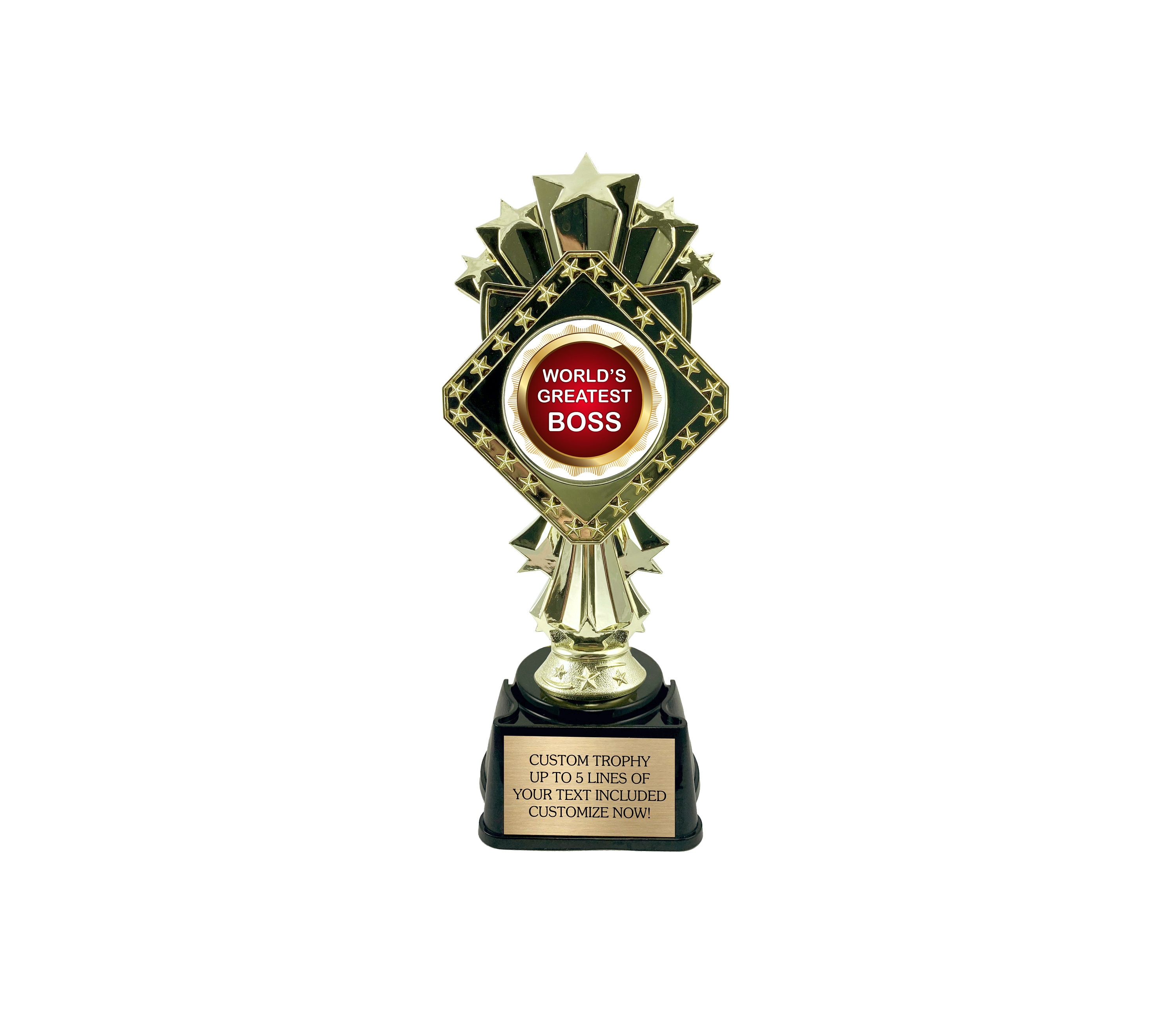 Worlds Greatest Boss Trophy Best Boss Award 9 Inches Tall Etsy