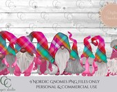 Tomte gnome clipart, scandinavian christmas gnome illustrations, Christmas card design clipart,sublimation t-shirt Christmas design