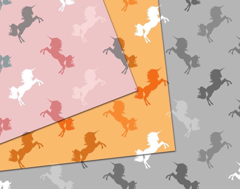unicorn pattern digital paper printable wrapping paper etsy