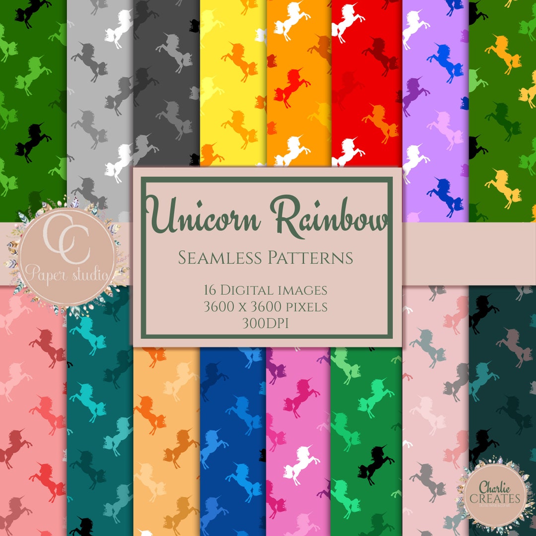 Unicorn Pattern Digital Paper Printable Wrapping Paper - Etsy