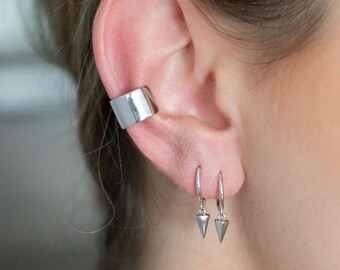 Thick Sterling Silver Ear Cuff, No Piercing Cuff, Cuff For Ears, Earring Cuff, Silver Conch Cuff, No Piercing Earrings, Silver Conch Hoop