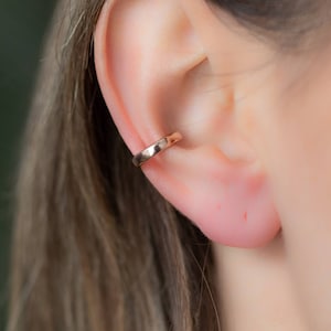 Bijou d'oreille classique en or rose (boucle d'oreille sans piercing, tour d'oreille, cache oreille, faux piercing, tour d'oreille, boucle d'oreille, tour d'oreille en or rose, jonc fin)
