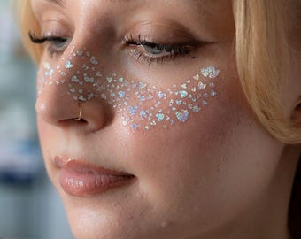 Iriserende glittersproeten (6 stuks - tijdelijke tattoostickers)