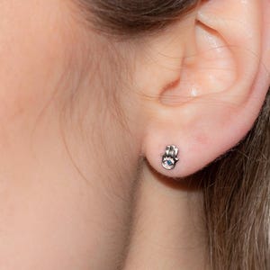 CLEARANCE Silver Hamsa Studs, Silver Hamsa Earrings, Hamsa Stud Earrings, Silver Stud Earrings, Hamsa Hand Earrings, Hand Stud Earrings