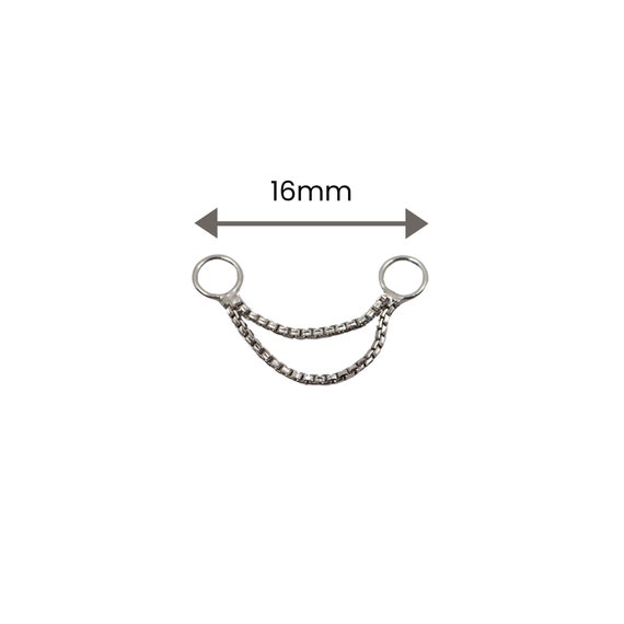 14k Gold Ultra Short Double Box Chain Connector (earring