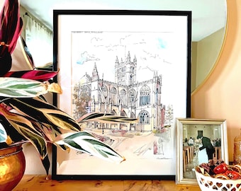 Custom Watercolor Architectural Painting: Home, Landmark Portrait