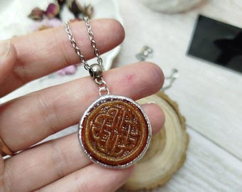 Pendant Celtic ornament, fusing glass pendant handmade jewelry