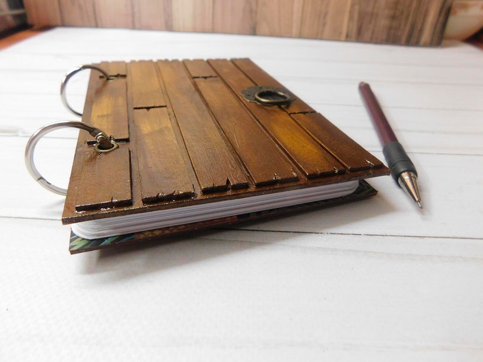 Handmade notebook with hard cover A6 Diary Journal cover in Etsy