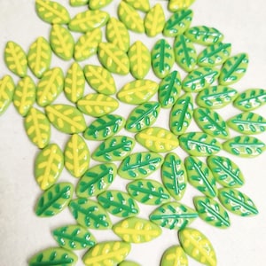 Light Green Fusing Glass Leaves - COE 96 - 10 pcs