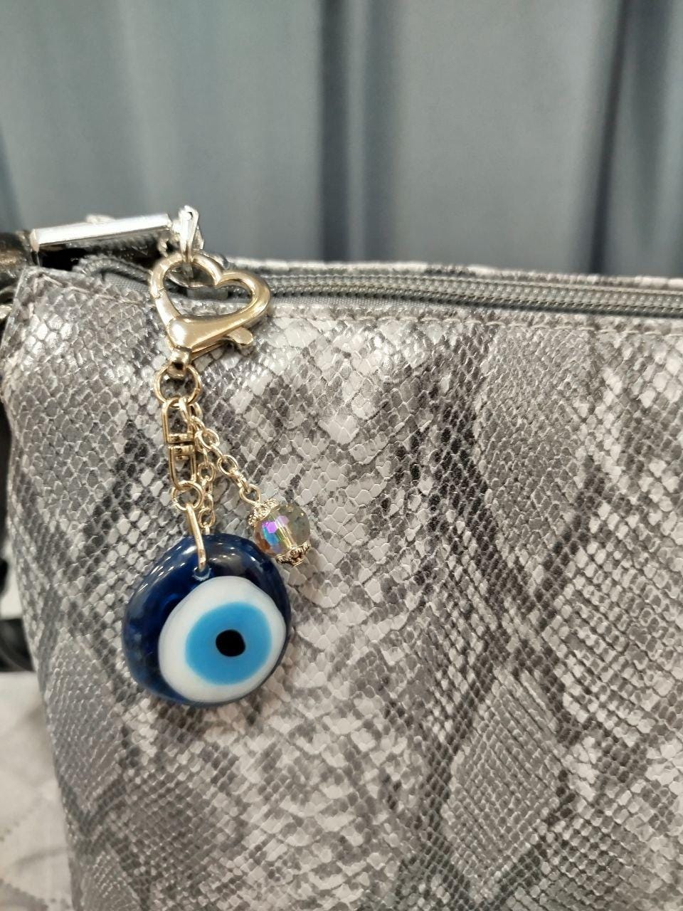 Glass Bag Charm, Purse Charm Fused: Colorful Murano  display picture 2