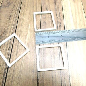 Dollhouse Rectangular Frame: White Plastic Miniature Applique (1.88x1.69")
