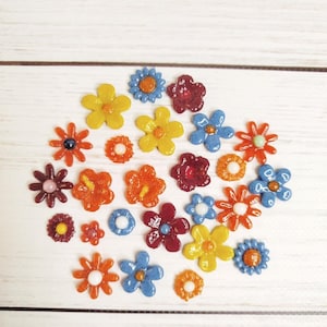 Fusingglazen bloemen COE, verpakking van 96 stuks, mozaïekstukken, vormen van gesmolten glas